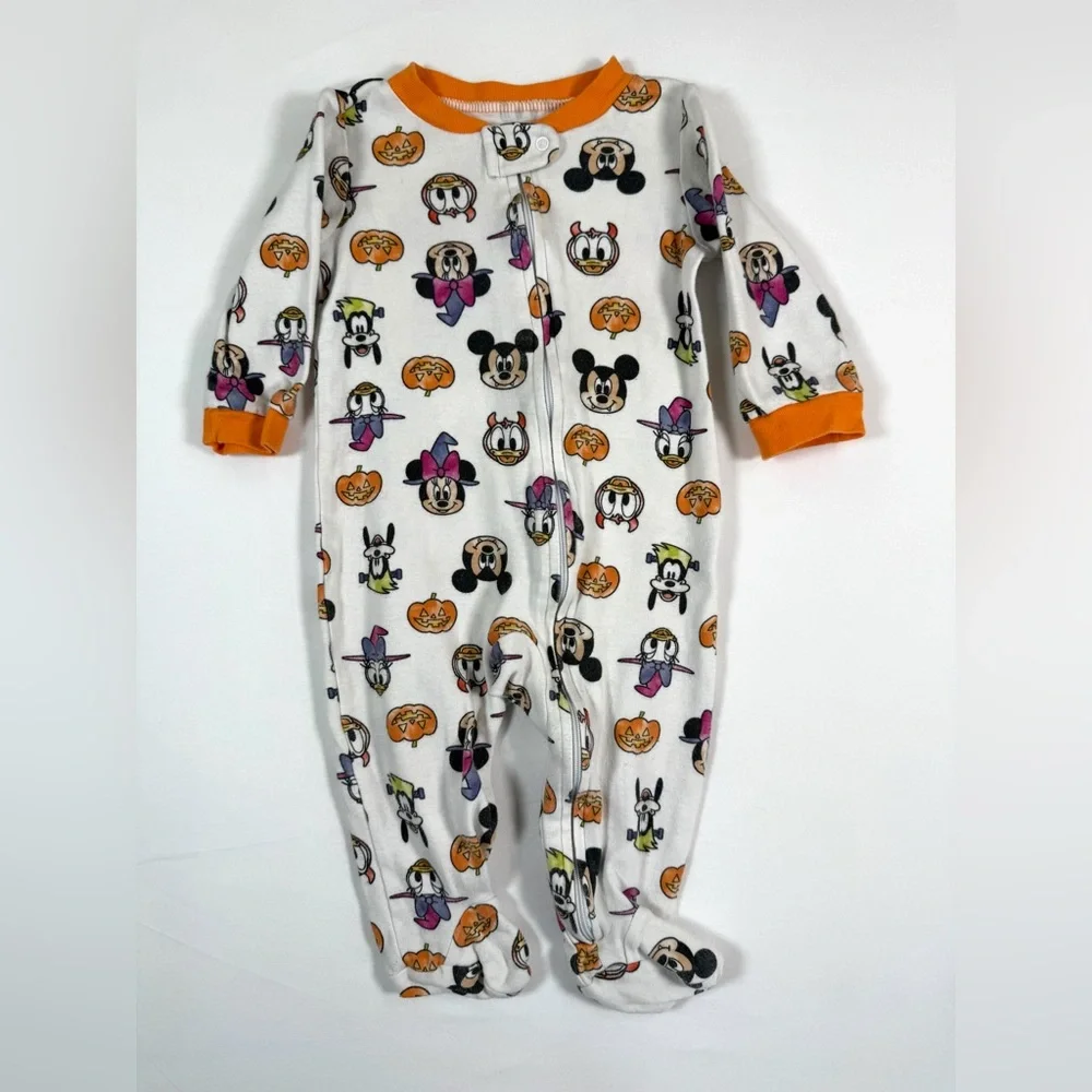 DISNEY Unisex Baby‎ Halloween Mickey Mouse & Friends Footie Pajamas Size 6-9M